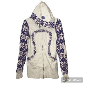 Lululemon Live Simply Ikat Apres Ski Jacquard Knit Hoodie Snowflake 6 Scuba flaw